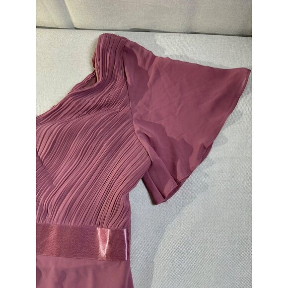 Short Sleve , V Neck A Lime Wedding Guest Dress - Picture 6 of 8